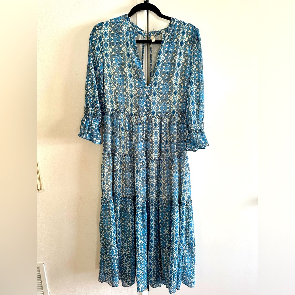 Elan ruffle maxi dress, size large